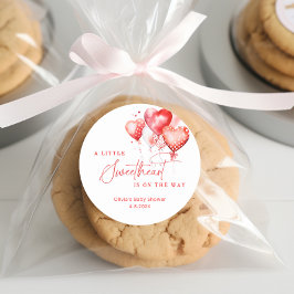 Pegatina Redonda Un poco de amor San Valentín globa Baby Shower