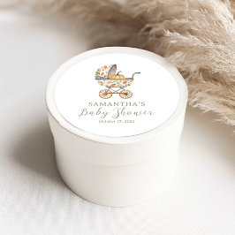 Pegatina Redonda Un poco de calabaza Baby Shower favorece a los Peg