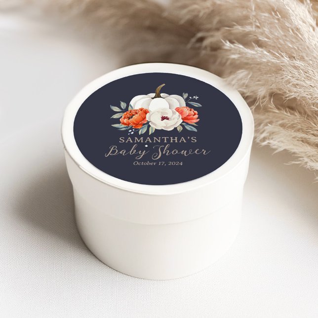 Pegatina Redonda Un poco de calabaza Baby Shower favorece a los Peg (Subido por el creador)