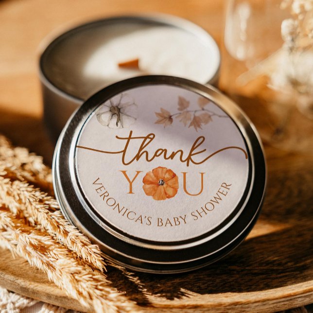 Pegatina Redonda Un poco de calabaza Baby Shower Gracias Pegatinas (Subido por el creador)