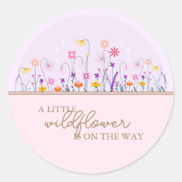 Pegatina Redonda Un poco de flor silvestre moderno y elegante Baby 
