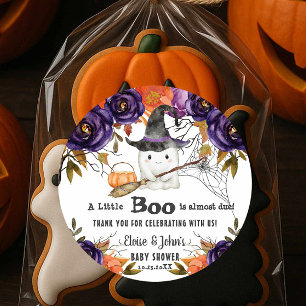 Pegatina Redonda Un poco de humor para Fantasma Baby Shower
