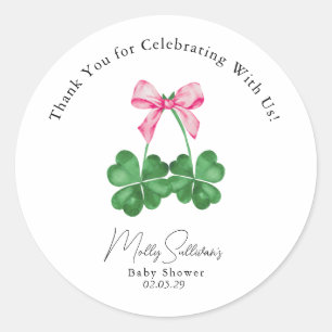 Pegatina Redonda Un Poco De Suerte Encanto Shamrock Gracias Pegatin