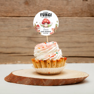 Pegatina Redonda un poco hongos hongos mariposa hongo Baby Shower