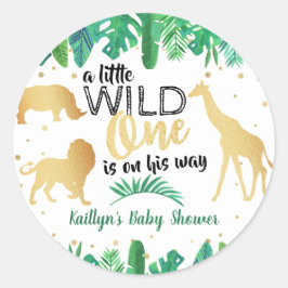 Pegatina Redonda Un Poco Salvaje Está En Camino De Los Chicos Baby 