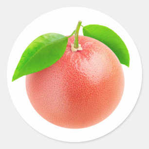 Pegatina Redonda Un pomelo rosa