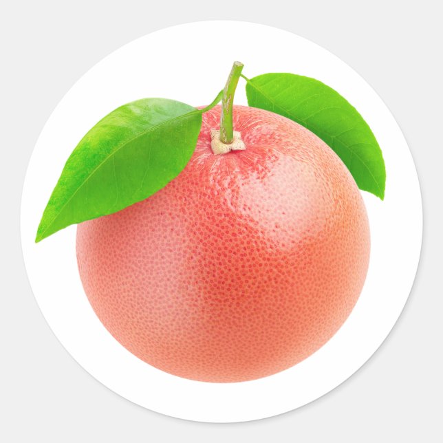Pegatina Redonda Un pomelo rosa (Anverso)