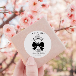 Pegatina Redonda Un poquito más viejo Martini Birthday Party