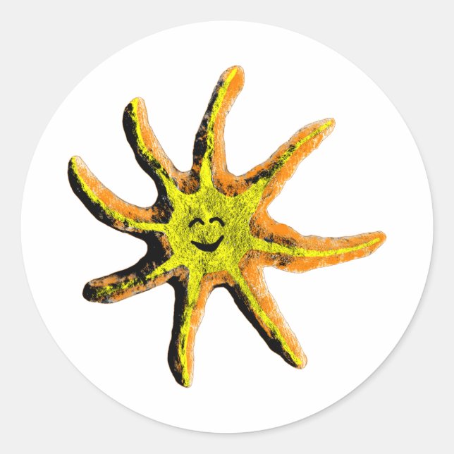 Pegatina Redonda Un rayo de felicidad (Anverso)