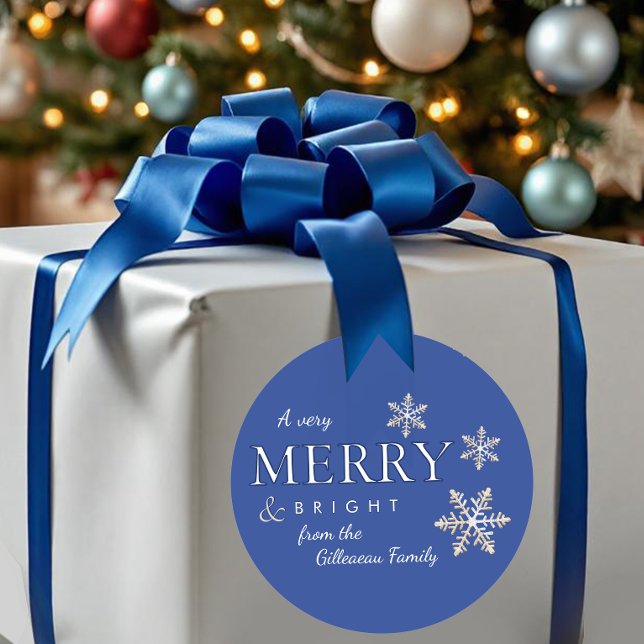 Pegatina Redonda Un regalo de copo de nieve para Navidades muy aleg (Subido por el creador)