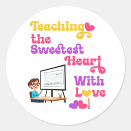 Pegatina Redonda Un regalo fantástico para los profesores en El día