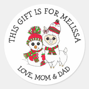 Pegatina Redonda Un regalo para las etiquetas de regalo personaliza