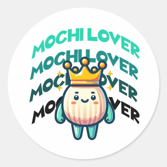 Pegatina Redonda Un regalo para los amantes de la comida y del moch (Anverso)