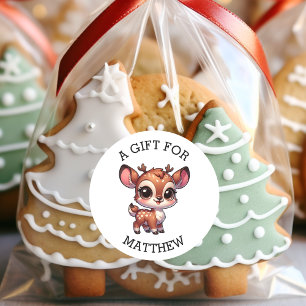 Pegatina Redonda Un Regalo Personalizado Para Navidades