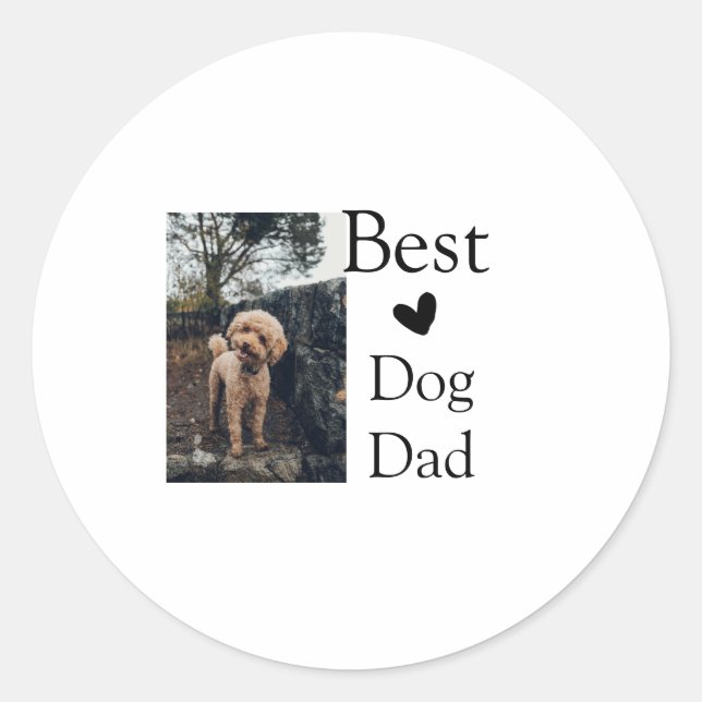 Pegatina Redonda Un simple animal colorido añada nombre foto perro  (Anverso)