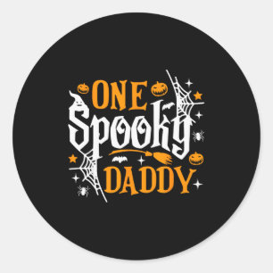 Pegatina Redonda Un Soky Papá Divertido Halloween Familia Combinaci