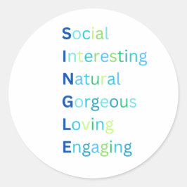 Pegatina Redonda Un solo acrónimo