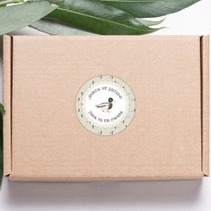 Pegatina Redonda Un Suertudo Pato Mallard 1er cumpleaños Gracias