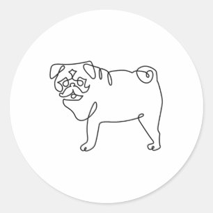 Pegatina Redonda Un tatuaje de punción de línea _1