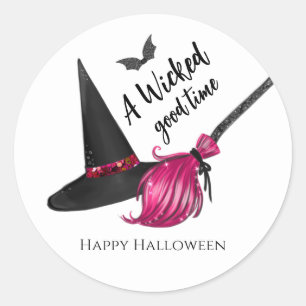 Pegatina Redonda Un tiempo perversamente bueno Feliz Halloween