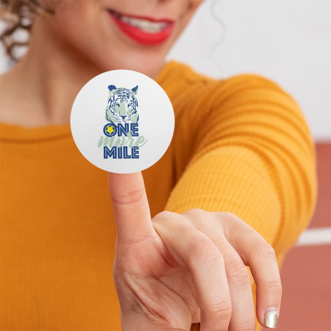 Pegatina Redonda Un Tigre Azul Motivador De Un Millo Más (Subido por el creador)