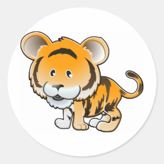 Pegatina Redonda Un tigre lindo