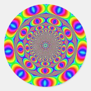 Pegatina Redonda Un tratado óptico fractal