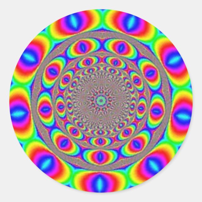 Pegatina Redonda Un tratado óptico fractal (Anverso)