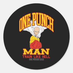 Pegatina Redonda Un tren Punch Saitama como el infierno