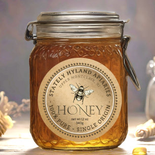 Pegatina Redonda Un Único Origen Tu Nombre Aquí Kraft Honey Jar Lab
