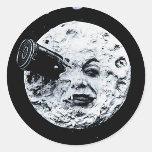 Pegatina Redonda Un viaje a la luna