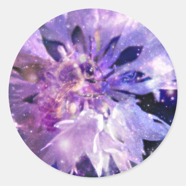 Pegatina Redonda Una Abeja mágica (Anverso)