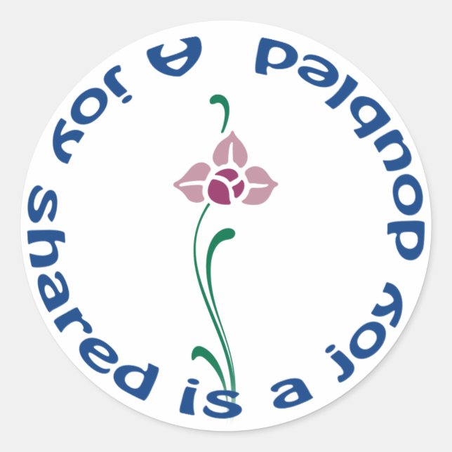 Pegatina Redonda Una alegría compartida (Anverso)