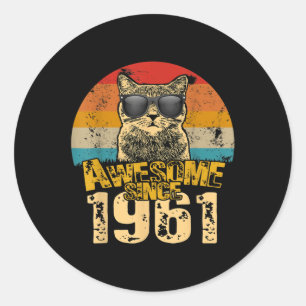 Pegatina Redonda Una Angustia Vintage Desde 1961 61 Años