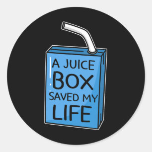 Pegatina Redonda Una caja de jugo salvó mi vida Diabetes Conciencia