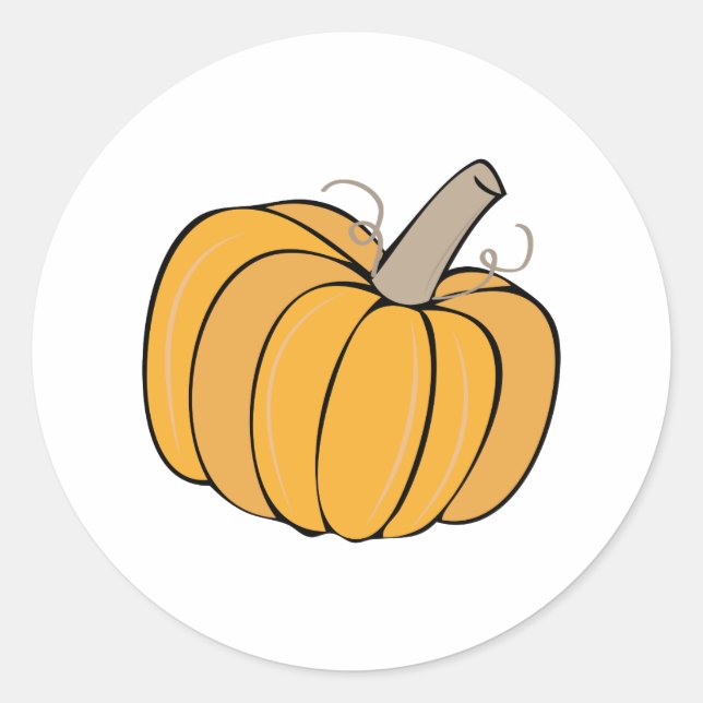 Pegatina Redonda Una Calabaza (Anverso)