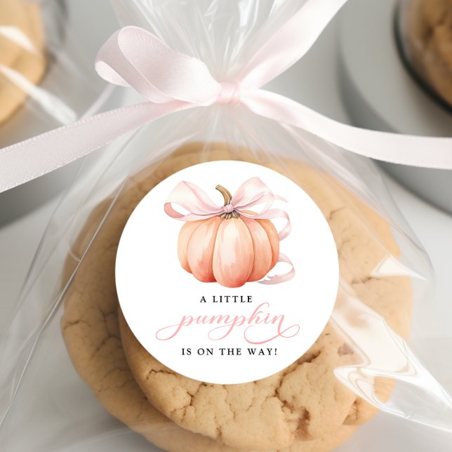 Pegatina Redonda Una calabaza en el camino a Baby Shower de remolin (Subido por el creador)