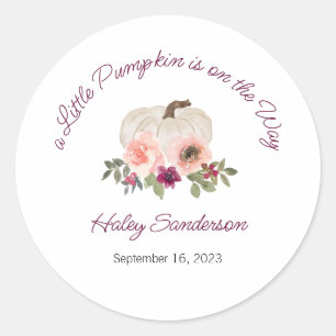 Pegatina Redonda Una calabaza está en camino de las etiquetas, Pega