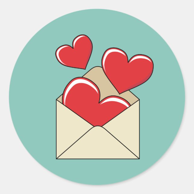 Pegatina Redonda Una carta de amor (Anverso)