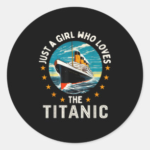 Pegatina Redonda Una chica que ama a las chicas del RMS Titanic