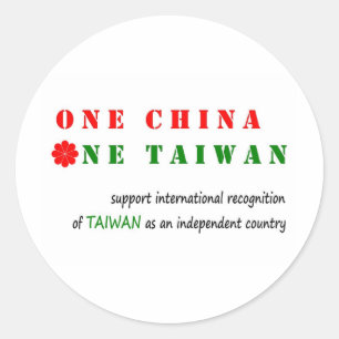Pegatina Redonda Una China; Un Taiwán