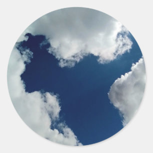 Pegatina Redonda Una curva en las nubes
