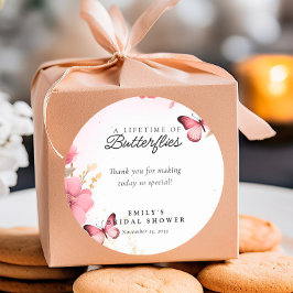 Pegatina Redonda Una ducha de novias de Butterflies