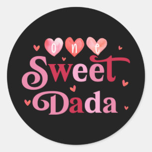 Pegatina Redonda Una dulce familia de Día de San Valentín Dada