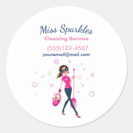 Pegatina Redonda Una empleada doméstica común y corriente