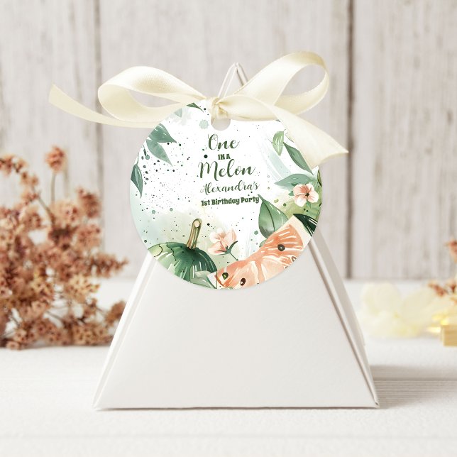 Pegatina Redonda Una en una sandía de melón melón Melón Primer cump (Subido por el creador)