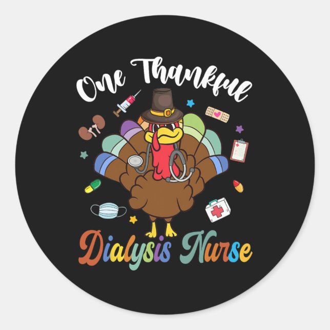 Pegatina Redonda Una enfermera de diálisis agradecida de Turquía fe (Anverso)