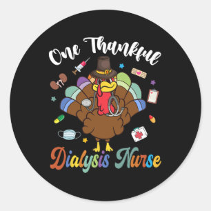 Pegatina Redonda Una enfermera de diálisis agradecida de Turquía fe