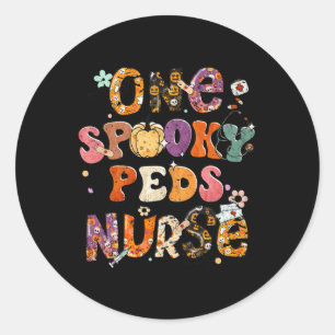 Pegatina Redonda Una espeluznante enfermera de PEDS Halloween Spook