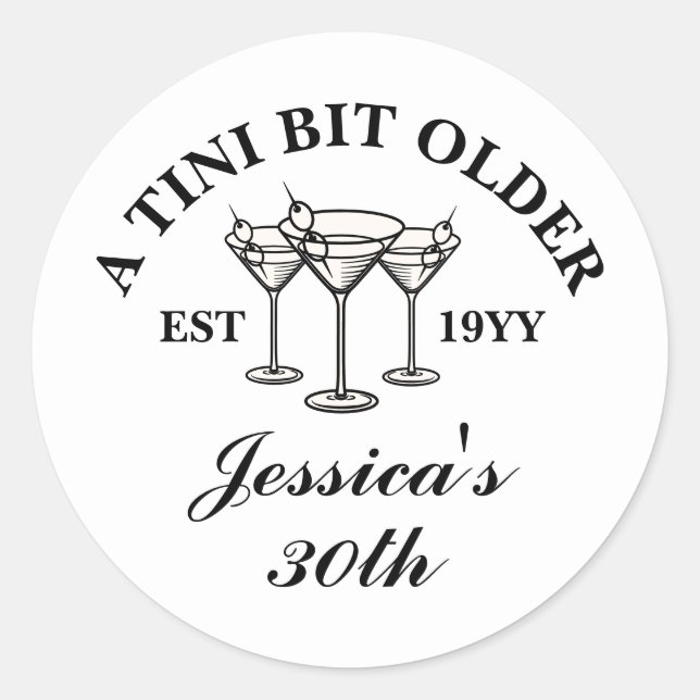 Pegatina Redonda Una fiesta de cumpleaños de Personalizado negro má (Anverso)